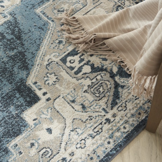 Nourison Carina CNA01 Area Rug, Blue/Grey, 5'3" x 7'3"