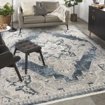 Nourison Carina CNA01 Area Rug, Blue/Grey, 7'10" x 9'10"