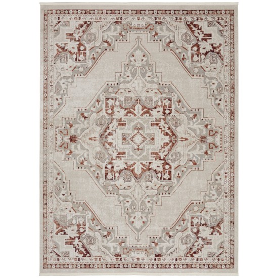 Nourison Carina CNA01 Area Rug, Brick/Silver, 7'10" x 9'10"