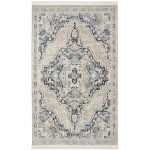 Nourison Carina CNA01 Area Rug, Light Blue/Ivory, 2'2" x 3'9"