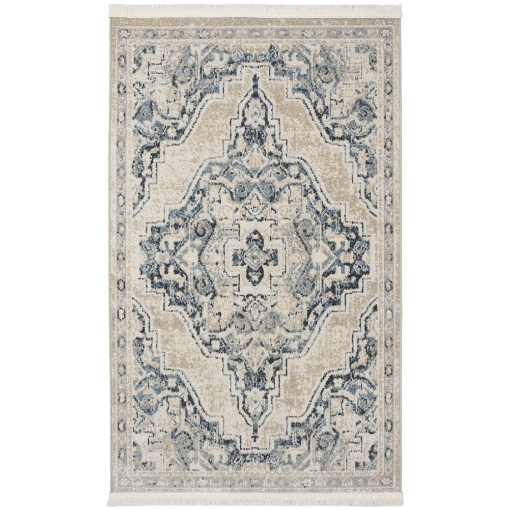 Nourison Carina CNA01 Area Rug, Light Blue/Ivory, 2'2" x 3'9"