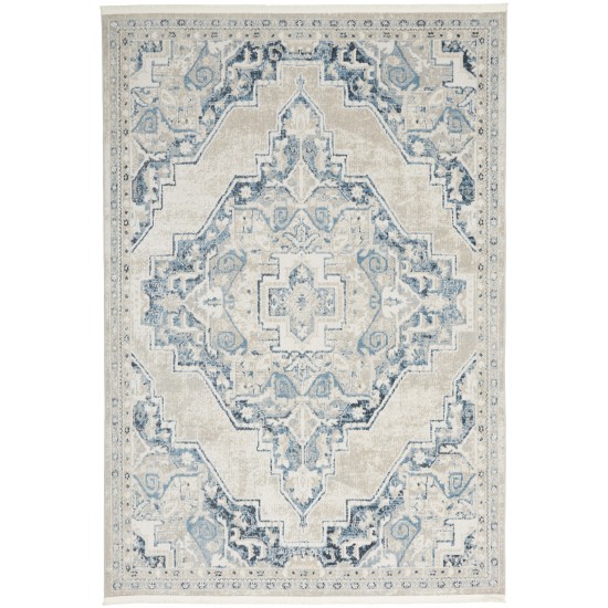 Nourison Carina CNA01 Area Rug, Light Blue/Ivory, 4' x 6'