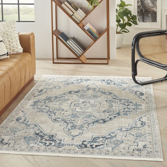 Nourison Carina CNA01 Area Rug, Light Blue/Ivory, 4' x 6'