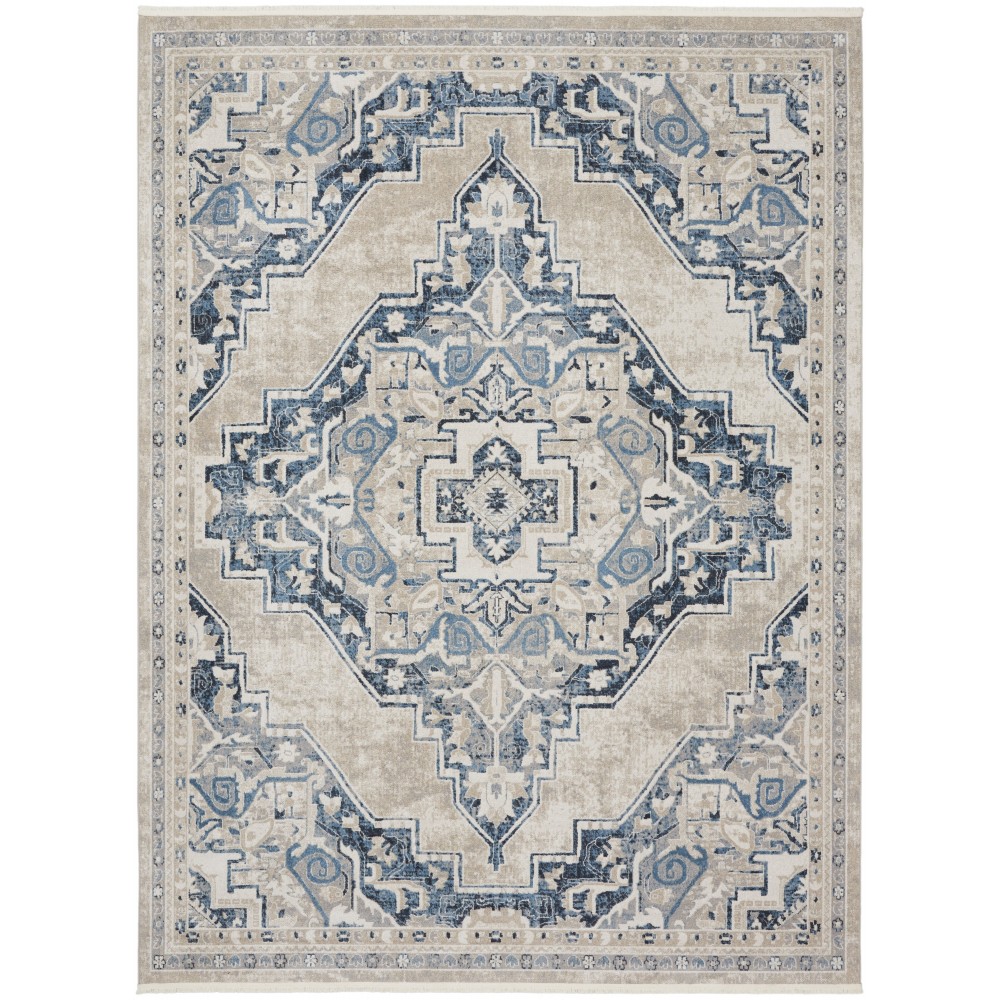 Nourison Carina CNA01 Area Rug, Light Blue/Ivory, 7'10" x 9'10"