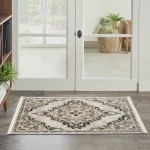 Nourison Carina CNA01 Area Rug, Mocha/Silver, 2'2" x 3'9"