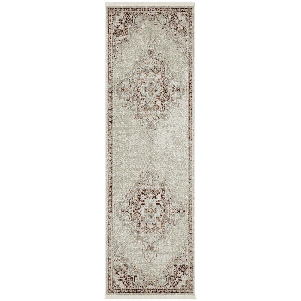 Nourison Carina CNA01 Runner Rug, Mocha/Silver, 2'2" x 7'6"