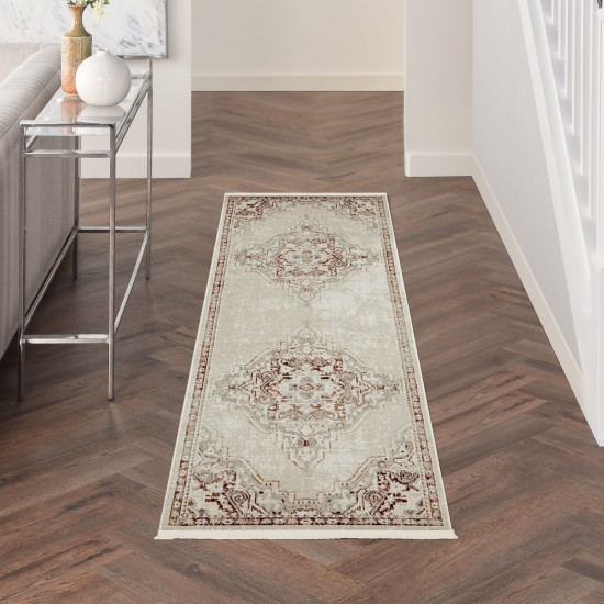 Nourison Carina CNA01 Runner Rug, Mocha/Silver, 2'2" x 7'6"