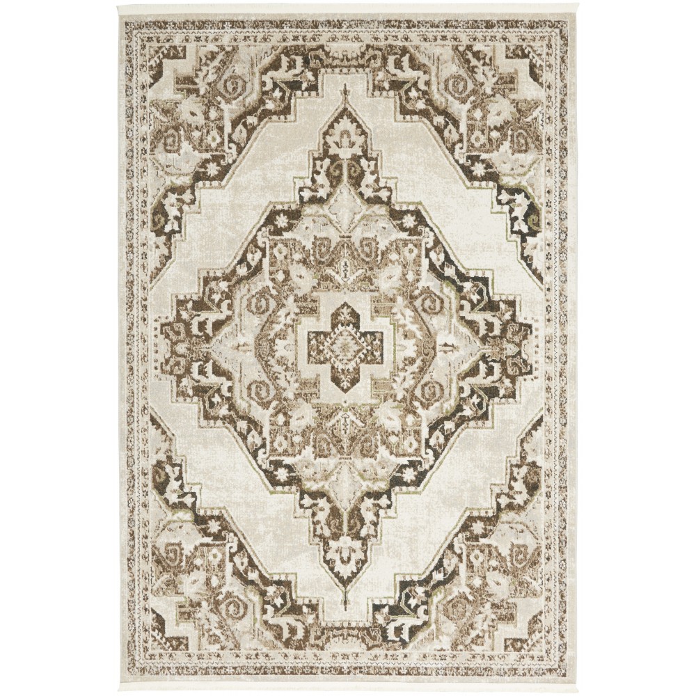 Nourison Carina CNA01 Area Rug, Mocha/Silver, 5'3" x 7'3"