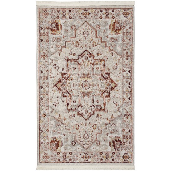 Nourison Carina CNA02 Area Rug, Brick/Silver, 2'2" x 3'9"