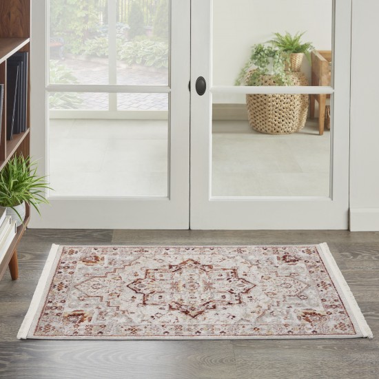 Nourison Carina CNA02 Area Rug, Brick/Silver, 2'2" x 3'9"