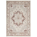 Nourison Carina CNA02 Area Rug, Brick/Silver, 4' x 6'