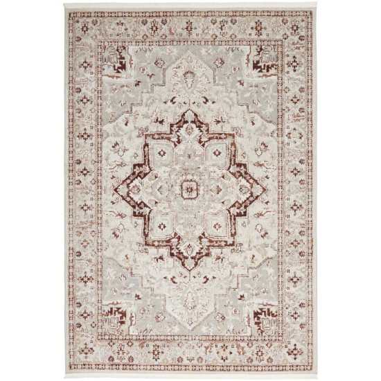 Nourison Carina CNA02 Area Rug, Brick/Silver, 5'3" x 7'3"