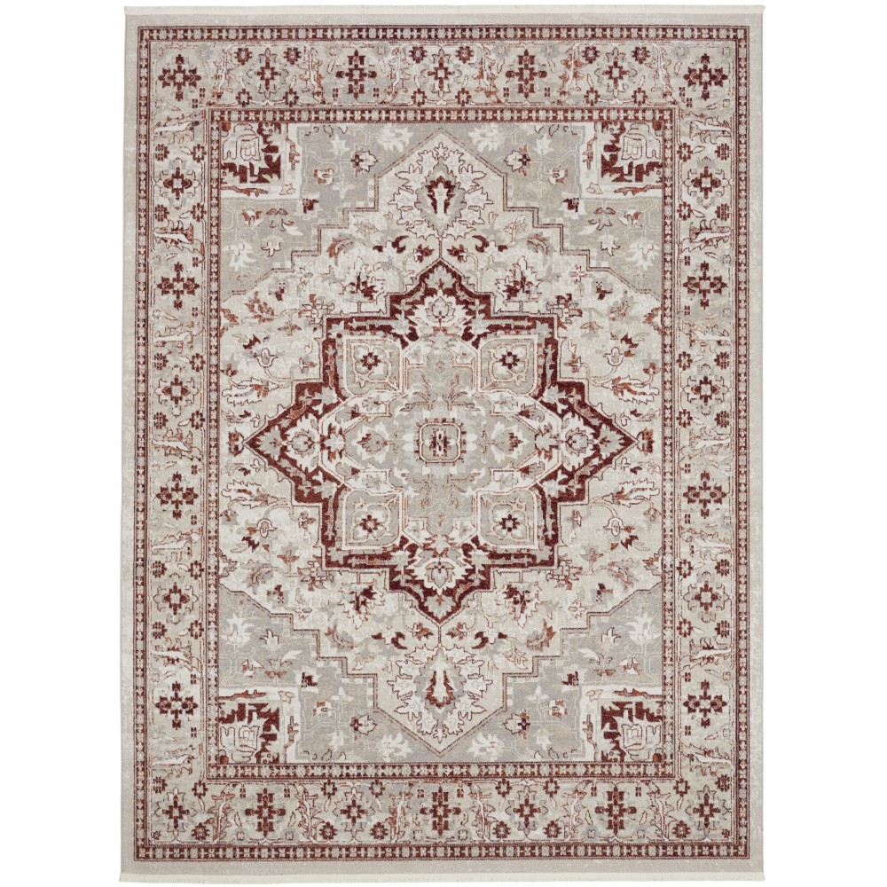 Nourison Carina CNA02 Area Rug, Brick/Silver, 7'10" x 9'10"