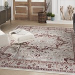 Nourison Carina CNA02 Area Rug, Brick/Silver, 7'10" x 9'10"