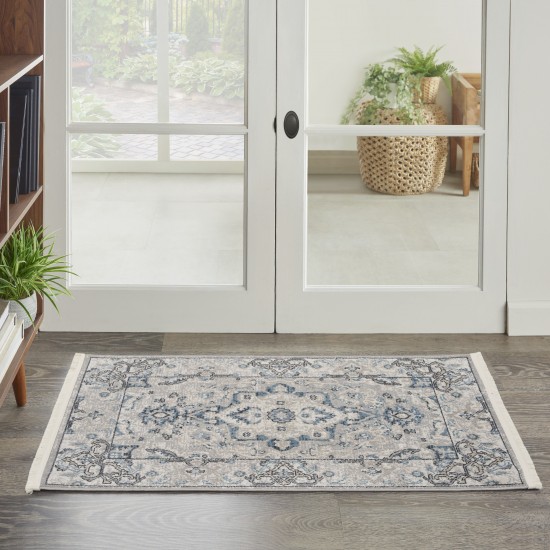 Nourison Carina CNA02 Area Rug, Grey/Blue, 2'2" x 3'9"