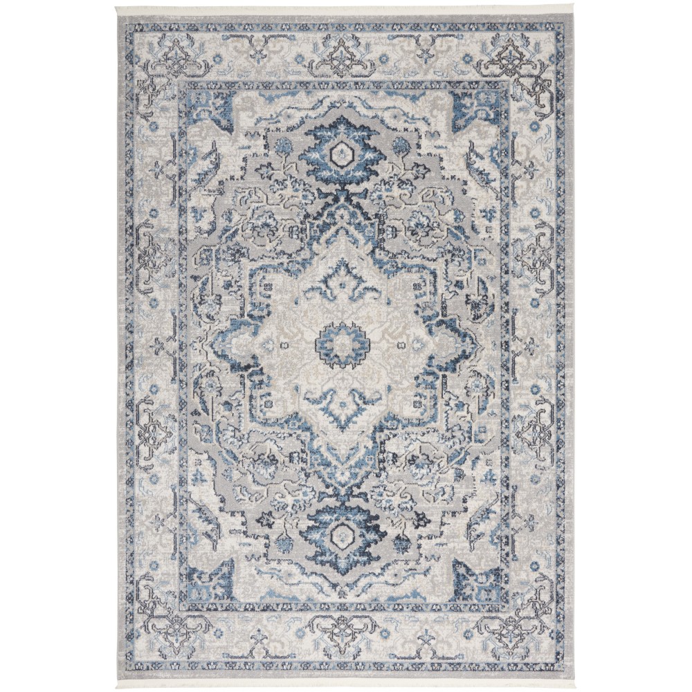 Nourison Carina CNA02 Area Rug, Grey/Blue, 4' x 6'