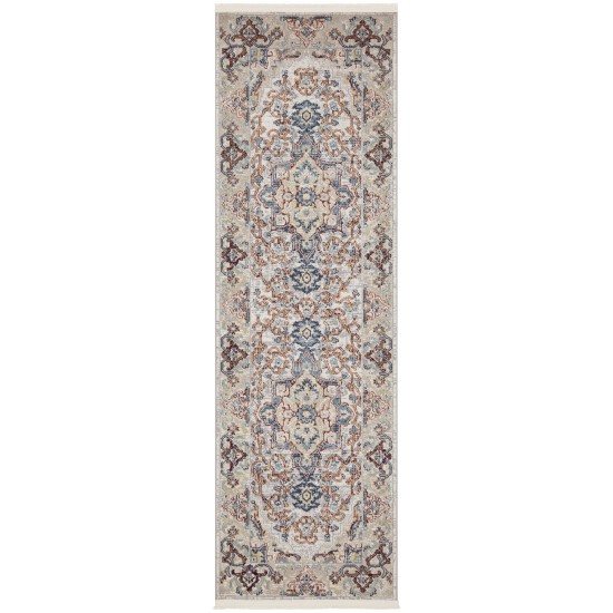 Nourison Carina CNA02 Runner Rug, Grey/Blue/Multicolor, 2'2" x 7'6"