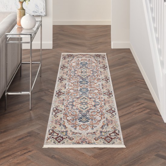 Nourison Carina CNA02 Runner Rug, Grey/Blue/Multicolor, 2'2" x 7'6"