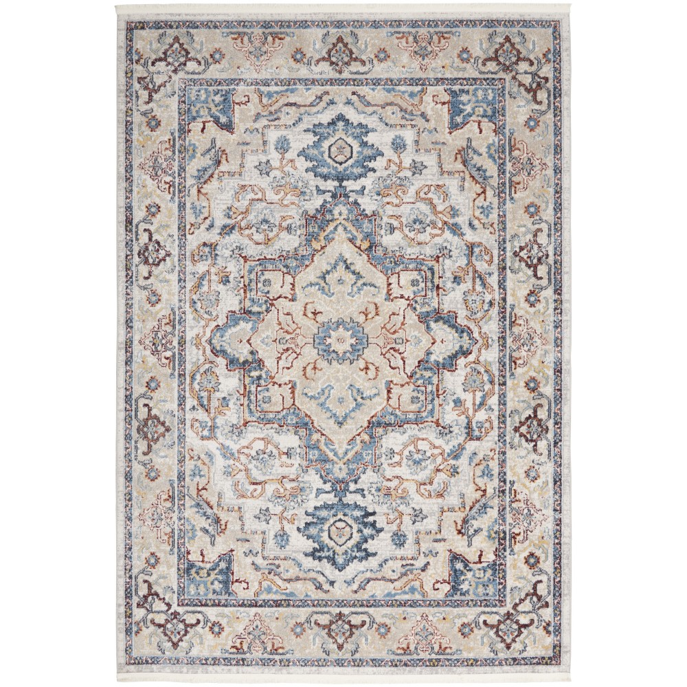 Nourison Carina CNA02 Area Rug, Grey/Blue/Multicolor, 5'3" x 7'3"