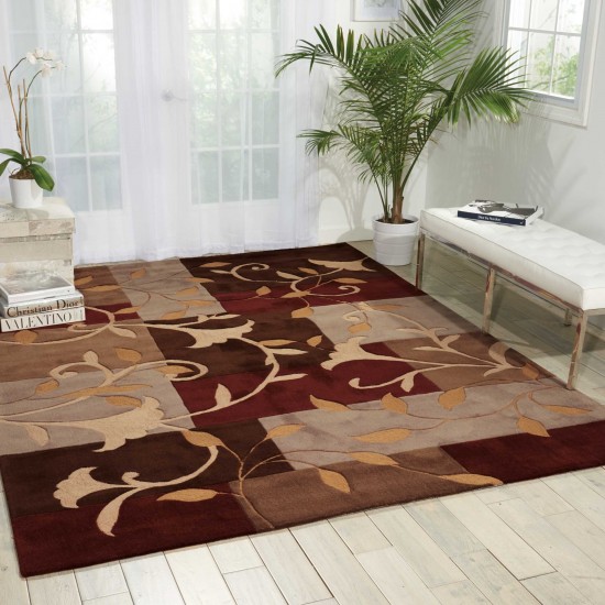 Nourison Contour CON01 Area Rug, Mocha, 3'6" x 5'6"