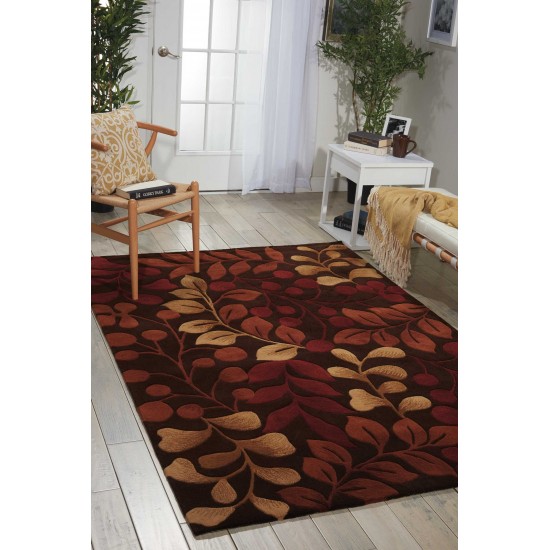 Nourison Contour CON02 Area Rug, Chocolate, 3'6" x 5'6"