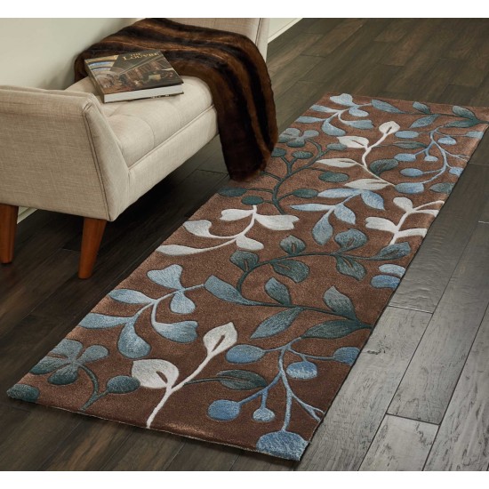 Nourison Contour CON02 Runner Rug, Mocha, 2'3" x 8'