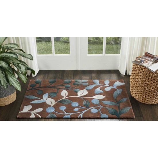 Nourison Contour CON02 Area Rug, Mocha, 2'6" x 4'