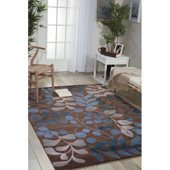 Nourison Contour CON02 Area Rug, Mocha, 3'6" x 5'6"