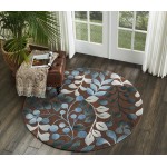Nourison Contour CON02 Area Rug, Mocha, 5' x Round