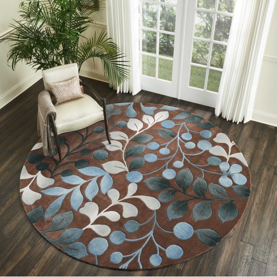 Nourison Contour CON02 Area Rug, Mocha, 8' x Round