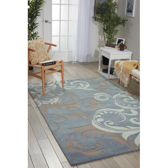 Nourison Contour CON09 Area Rug, Silver, 3'6" x 5'6"