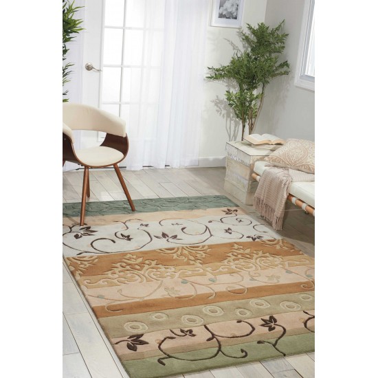 Nourison Contour CON10 Area Rug, Green, 3'6" x 5'6"