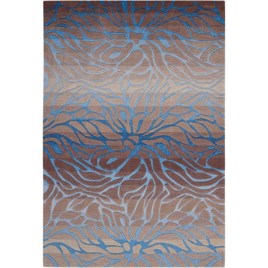 Nourison Contour CON25 Area Rug, Ocean/Sand, 3'6" x 5'6"