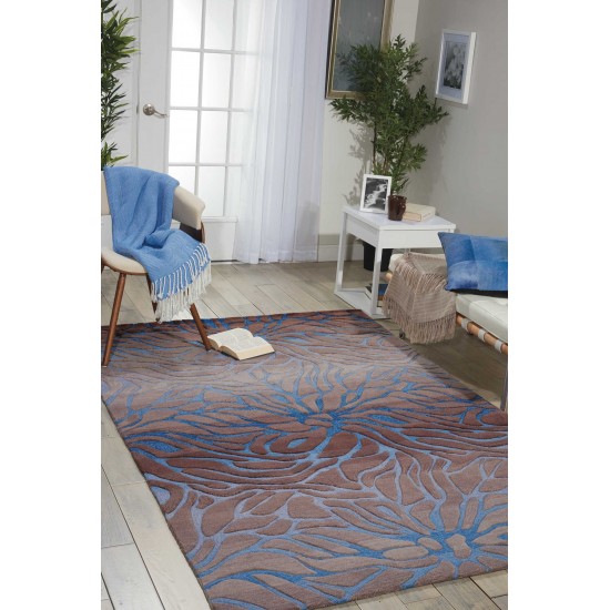 Nourison Contour CON25 Area Rug, Ocean/Sand, 3'6" x 5'6"