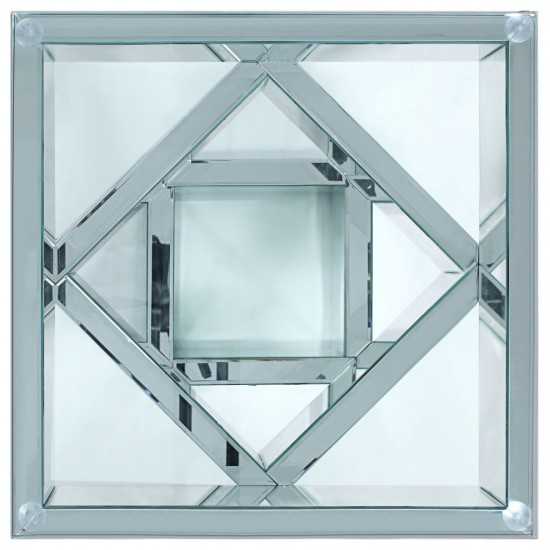 ACME Noralie End Table, Mirrored & Faux Diamonds