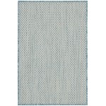 Nourison Courtyard COU01 Area Rug, Ivory/Aqua, 2' x 3'