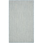 Nourison Courtyard COU01 Area Rug, Ivory/Aqua, 3' x 5'