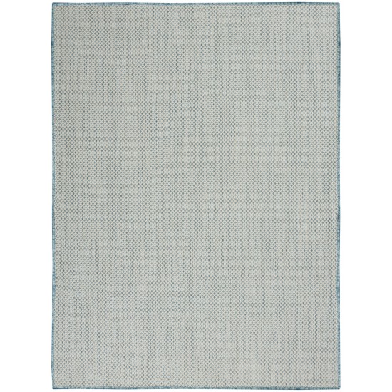 Nourison Courtyard COU01 Area Rug, Ivory/Aqua, 4' x 6'