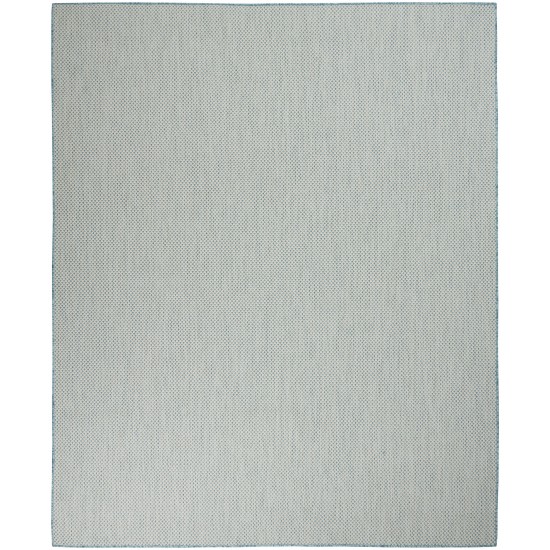 Nourison Courtyard COU01 Area Rug, Ivory/Aqua, 7' x 10'