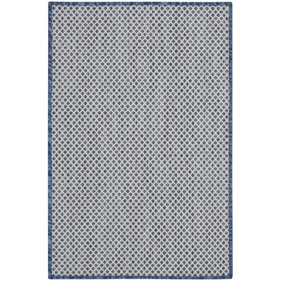 Nourison Courtyard COU01 Area Rug, Ivory/Blue, 2' x 3'