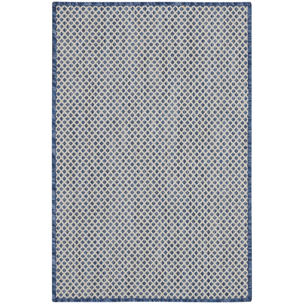 Nourison Courtyard COU01 Area Rug, Ivory/Blue, 2' x 3' Nourison Courtyard COU01 Area Rug, Ivory/Blue, 2' x 3'