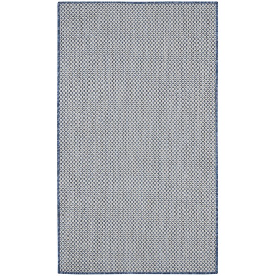 Nourison Courtyard COU01 Area Rug, Ivory/Blue, 3' x 5'