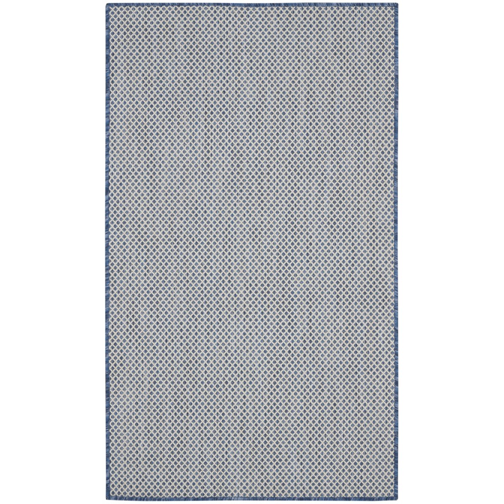 Nourison Courtyard COU01 Area Rug, Ivory/Blue, 3' x 5'