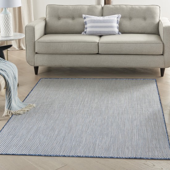 Nourison Courtyard COU01 Area Rug, Ivory/Blue, 4' x 6'