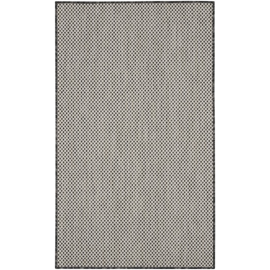 Nourison Courtyard COU01 Area Rug, Ivory/Charcoal, 3' x 5'