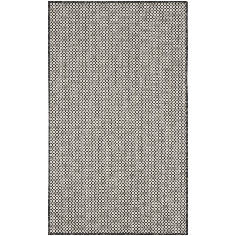 Nourison Courtyard COU01 Area Rug, Ivory/Charcoal, 3' x 5'