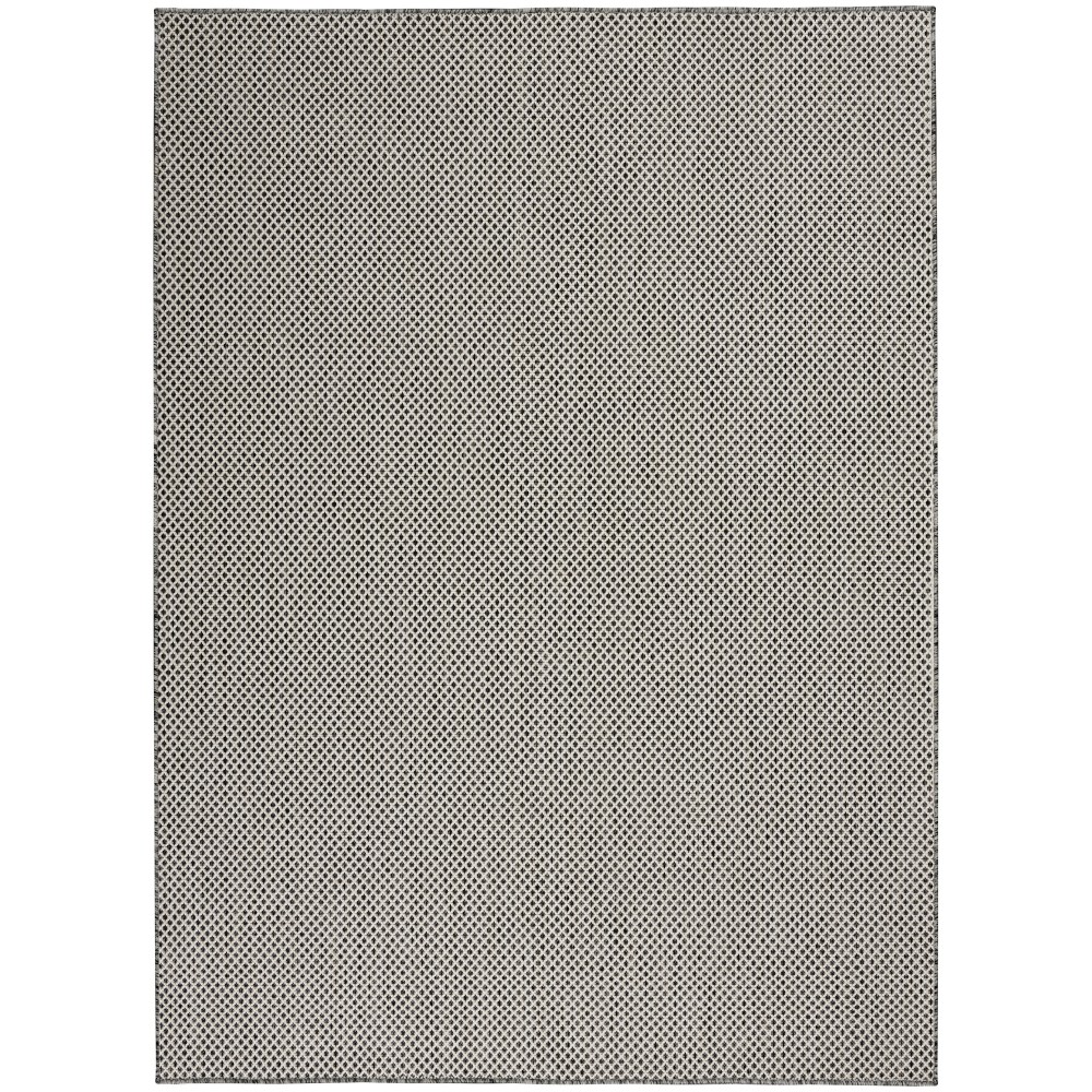 Nourison Courtyard COU01 Area Rug, Ivory/Charcoal, 6' x 9'