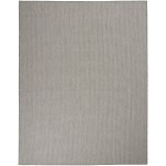 Nourison Courtyard COU01 Area Rug, Ivory/Charcoal, 7' x 10'