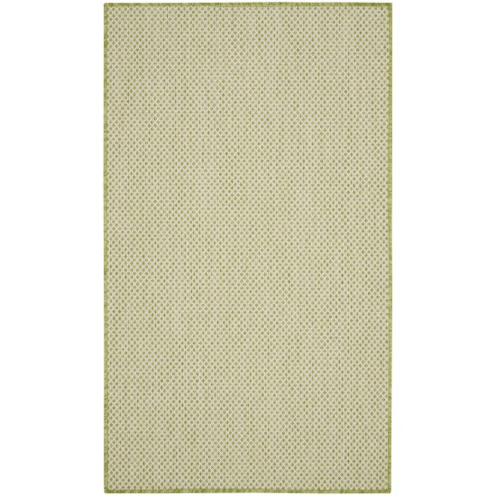 Nourison Courtyard COU01 Area Rug, Ivory/Green, 3' x 5'