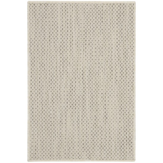 Nourison Courtyard COU01 Area Rug, Ivory/Silver, 2' x 3'